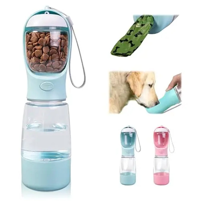 Portable Dog Water Bottle with Food Container and Travel Bowl - Essential Pet Dispenser for Walking and Hiking